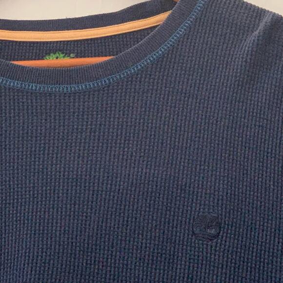 TIMBERLAND Mens Navy Blue Waffle Knit Thermal Shirt Gorpcore Work Shirt Size XXL - Picture 3 of 11